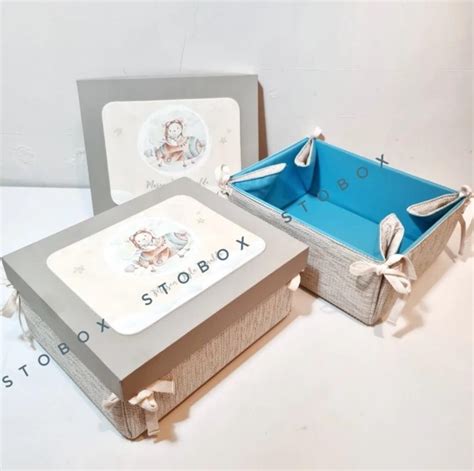 KOTAK HAMPERS DENGAN BANTALAN BIRU KHAKI NUDE HARD BOX HAMPERS PENYIMPANAN KAMAR MANDI NATURAL