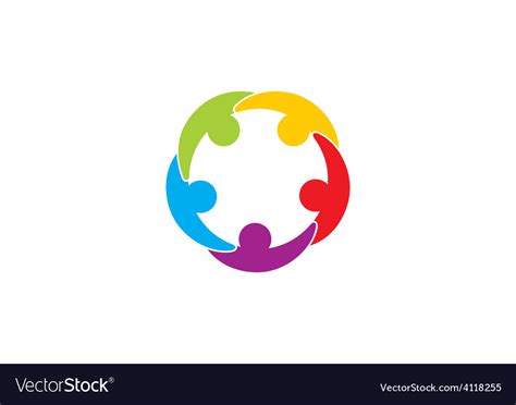 People Connection Teamwork Logo Royalty Free Vector Image