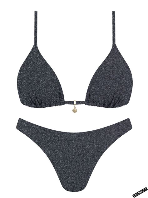 Bikini maudymosi kostiumėlis METALLIC BLACK DESIRE LT internetu