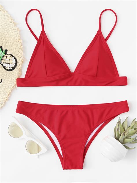 Adjustable Straps Bikini Set SheIn Sheinside