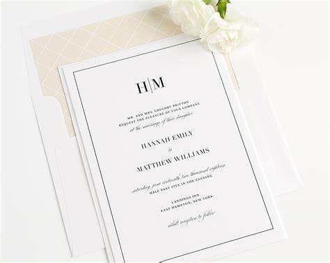 Glamorous Monogram Wedding Invitations | Shine Wedding Invitations