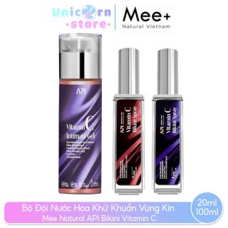Bộ đôi nước hoa khử khuẩn vùng kín mee natural api bikini vitamin c