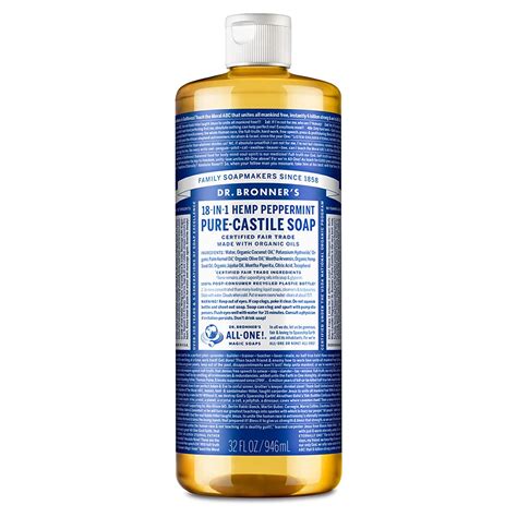 Dr Bronner Dr Bronners Pure Castile Liquid Soap Peppermint 32