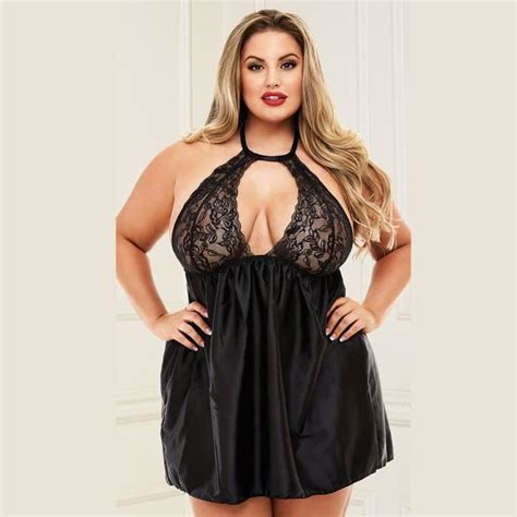Lingerie Dentelle Femmes Sexy Robe Chemise Nuisette Babydoll Robe De Nuit String Ensemble Sous