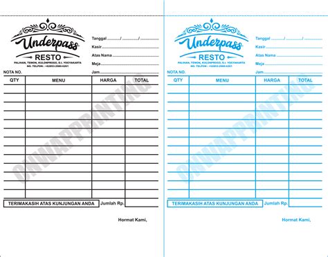 Nota Makanan Kosong 8 Contoh Nota Penjualan Dan Cara Mudah Membuatnya