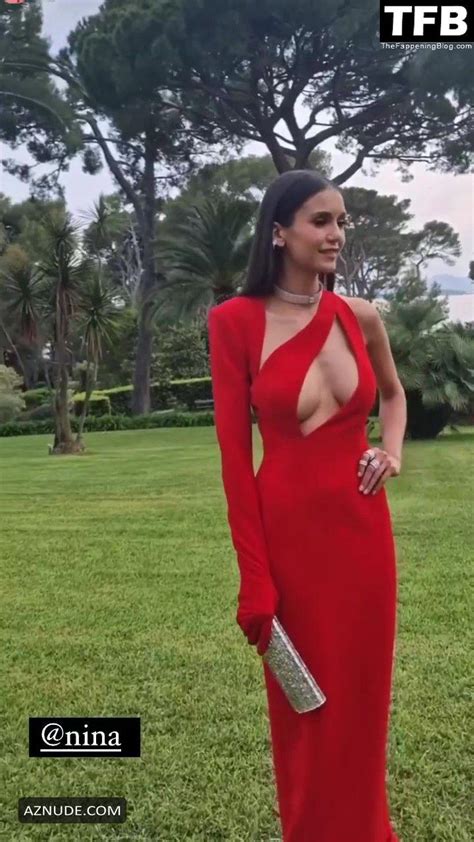Nina Dobrev Sexy Seen Flaunting Her Hot Tits Wearing A Revealing Red At The Amfar Gala In Cannes