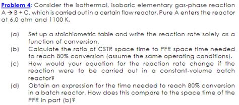 Solved Problem Consider The Isothermal Isobaric Chegg