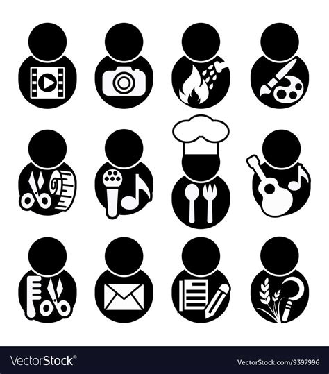 Occupations Icon Symbol Royalty Free Vector Image