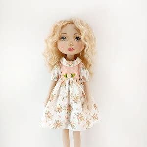 Rag Doll 15 With Wavy Blonde Hair In A Removable Dress Etsy