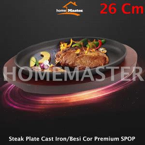 Jual HomeMaster Premium Cast Iron Steak Hot Plate Piring Oval 26 Cm