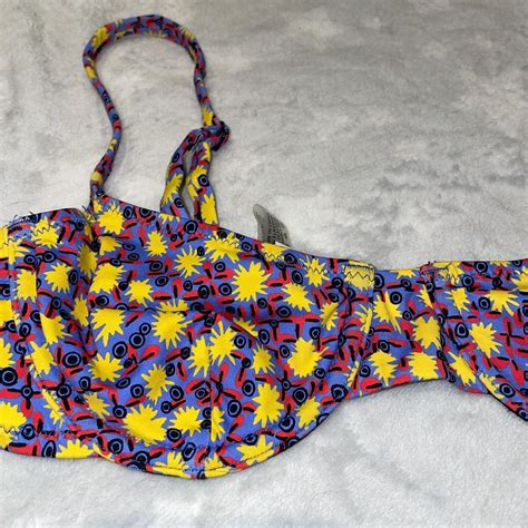 Solid Striped Bikini Top Demi Cup Style With Depop