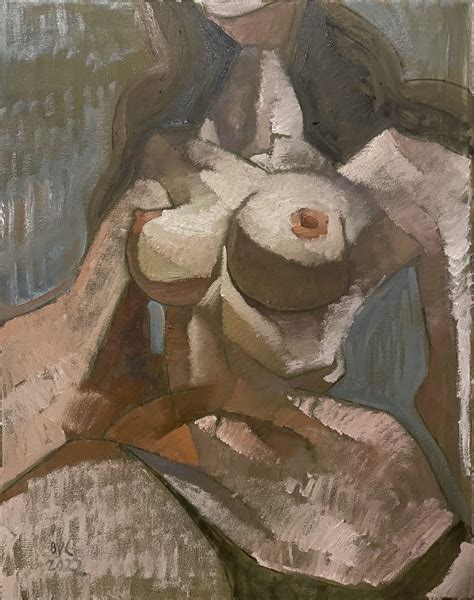 Nude Cubist Figure R Painting
