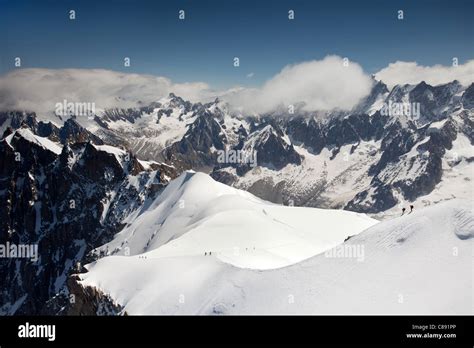 Chamonix Aguille Du Midi Mont Blanc Massif Stock Photo Alamy