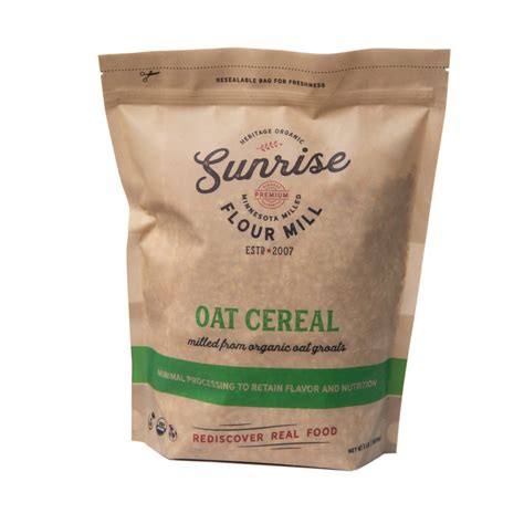 Amazon.com: Sunrise Flour Mill Heritage Organic Oat Cereal - 32 oz ...