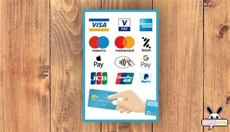 Carteles grandes y pequeños Crédito Débito Visa - adhesivos de formas