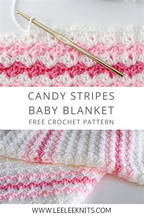 Striped Crochet Blanket Pattern For Beginners Leelee Knits Crochet