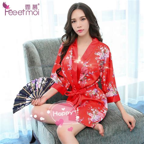READY STOCK Ice Silk Robes Kimono Sleepwear Sexy Lingerie Set B023 Shopee Malaysia