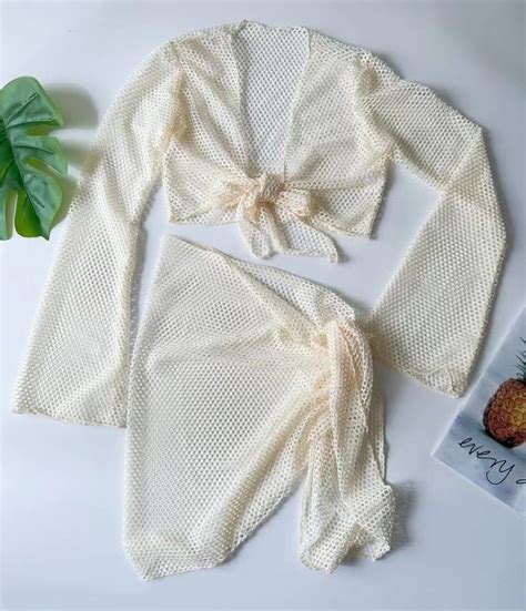 Bộ Đồ Bơi Bikini Bốn Mảnh Tay Dài Khoét Sâu Siêu Gợi Cảm Và Thích Hợp