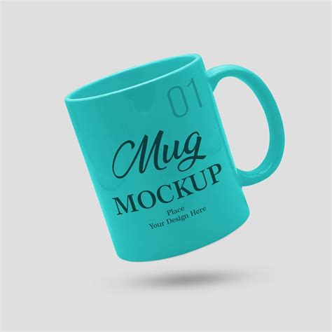 floating mug mockup design psd