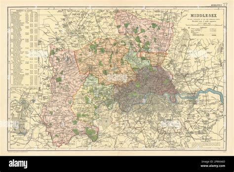 Middlesex And London County Mapparliamentary Constituenciesrailways