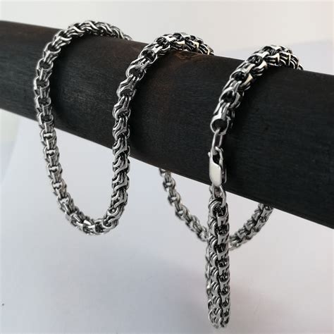 Серебряная цепь плетение "Леона" чернёная Артикул 950908 | Ювелирный ...