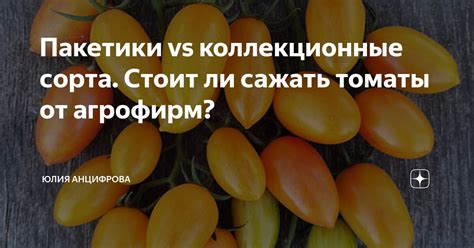 Пакетики vs коллекционные сорта. Стоит ли сажать томаты от агрофирм ...