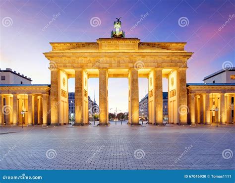 Panoramic View Of Famous Brandenburger Tor Brandenburg Gate O Stock