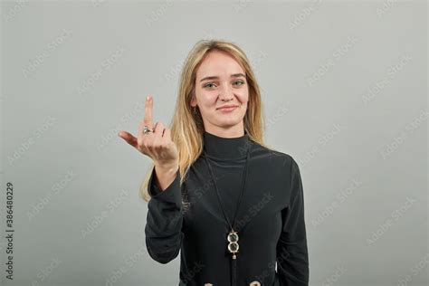 Middle Finger Offensive Gesture Fuck You Concept Hand Movement Says Shag Sign Passion And