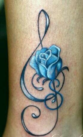 Blue flower with music note | Music tattoos, Music tattoo designs, Blue ...