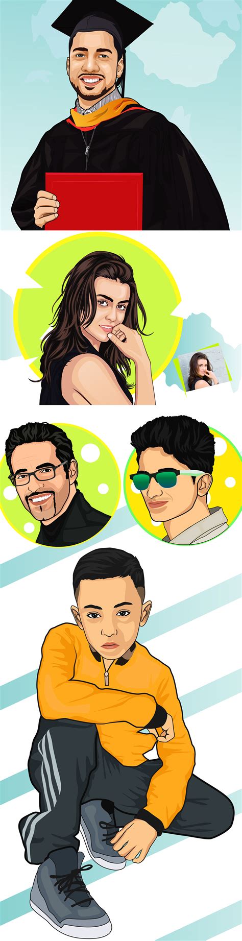 realistic vector portraits  behance