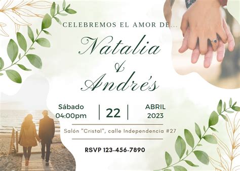 Invitaciones Boda Civil Powerpoint Canva Ejemplos Y Plantillas