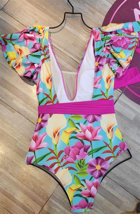 Swimsuit One Piece Mia Miami Bikini Boutique Beach Elegant Pool Pink Flowers