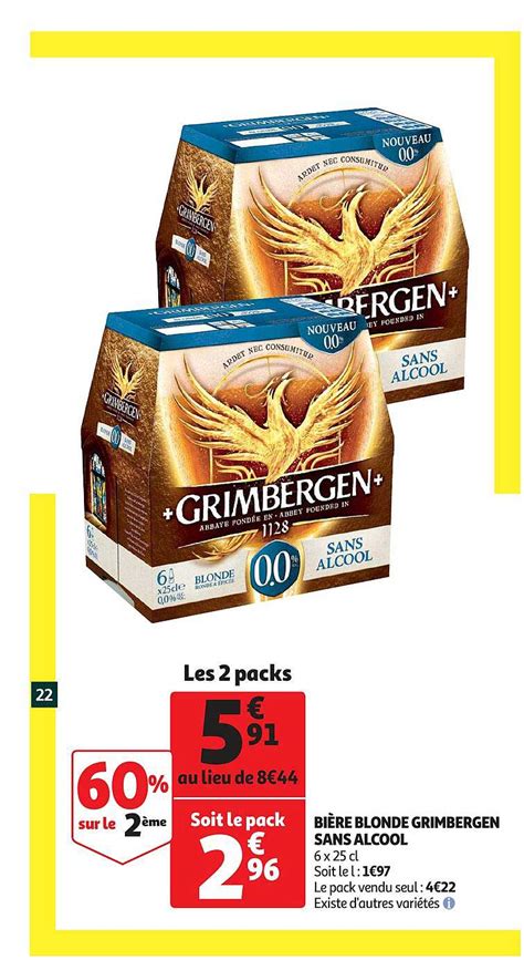 Promo Bi Re Blonde Grimbergen Sans Alcool Chez Auchan Icatalogue Fr