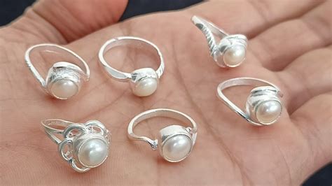 Silver Moti Ring Designs For Girls With Price Stone Ring Designs