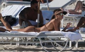 Thais Martins Sexy In A Beige Thong Bikini At The Beach In Miami AZNude