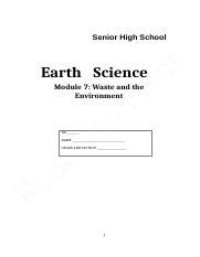 Earth Science Module Docx Senior High School Earth Science