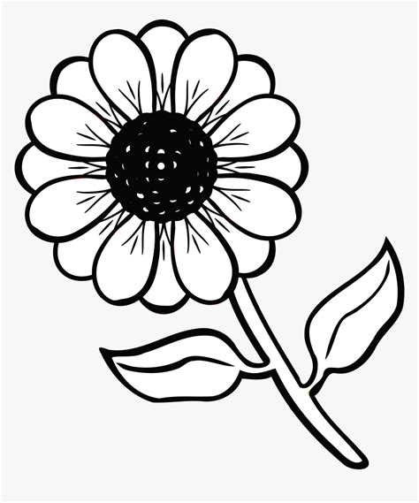 Flower Clipart Black N White