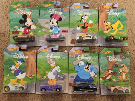 Hot Wheels Disney Cars Complete Set Of Mickey Minnie Donald Goofy Pete More