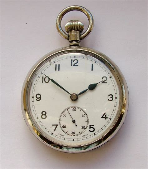 Ww2 Raf Military Stem Winding Pocket Watch 6e50 318948