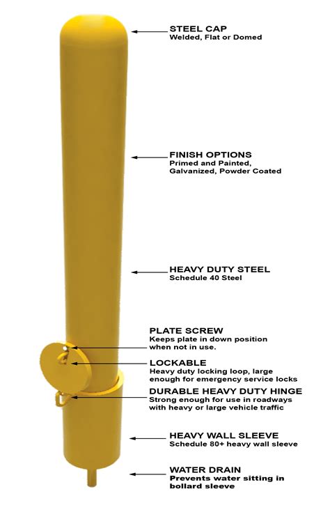 Removable Lockable Bollards, Affordable Heavy-Duty Protection - 4 inch