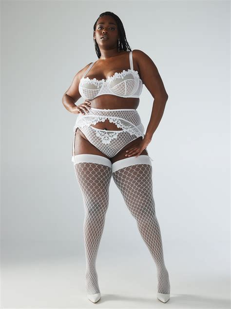 Madame X Fishnet Thigh High Stockings In White SAVAGE X FENTY