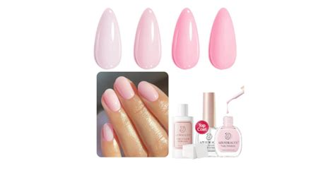 AZUREBEAUTY Nail Polish Set Nude Pink Jelly Quick Dry Complete Starter Natural Vegan Nail