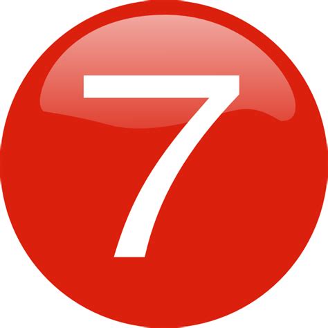 Number Seven Red Circle Symbol Significance Free Hd Png