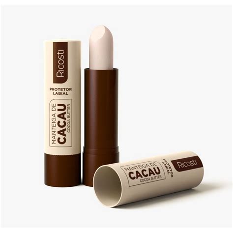 Manteiga De Cacau Labios - 2 Protetor Labial Manteiga de Cacau Ricosti Hidratação para lábios Lip ...
