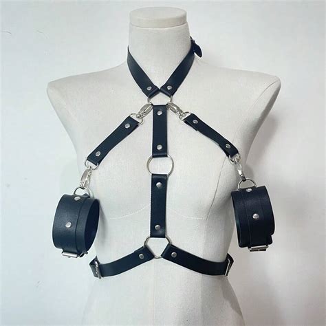 Women Sexy Leather Harness Set Lingerie Body Stockings Sex Toy Leg Garter Belt Fetish Erotic