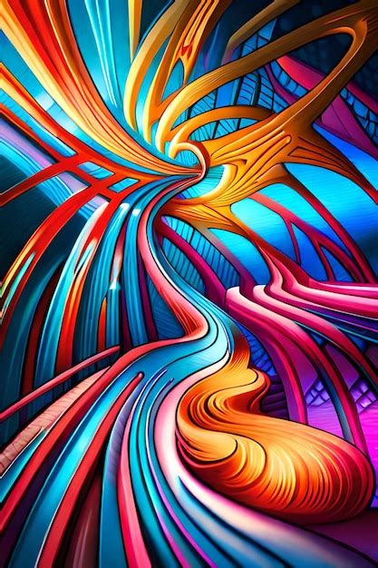 Premium Ai Image A Colorful Abstract Painting Of A Spiraling Bird