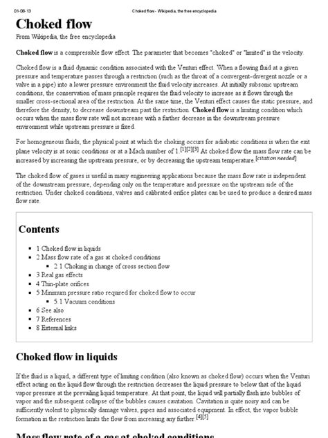 choked flow wikipedia   encyclopedia  transparent