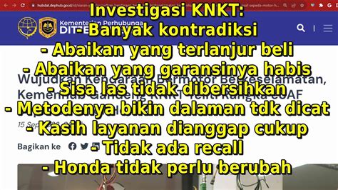 Hasil Investigasi KNKT Terhadap Rangka Karat Sangat Mengecewakan Fix