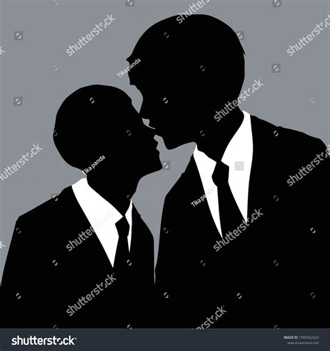 Silhouettes Gay Couple Vector Stock Vector Royalty Free 1599352423 Shutterstock