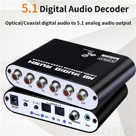 Amplificador De Decodificador De Udio Digital Adaptador De Som Fibra Coaxial RCA Conversor Anal